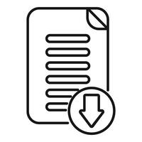 Downloading document icon, digital file sharing symbol vector