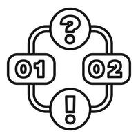 Algorithm flowchart with question and attention symbols representing decision making process vector