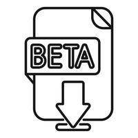 Beta software downloading with down arrow symbol on document icon vector
