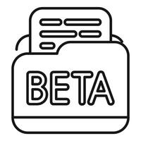 Beta version file folder representing software under development vector