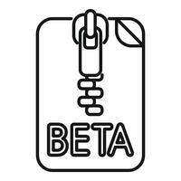 Beta software development icon with zipper opening file vector