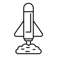 Space rocket launching leaving planet surface vector