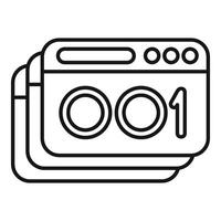 Web browser window displaying number one concept icon vector