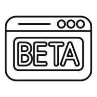 Beta version software showing with webpage design vector