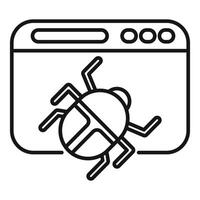 Web browser window displaying large bug indicating malware presence vector