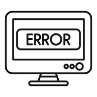 Computer monitor showing error message icon vector