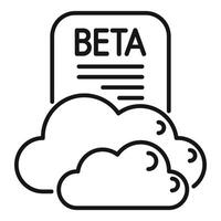 Beta test software development icon showing testing phase using cloud computing vector