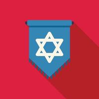 Blue pennant featuring a star of david hanging on a wall vector