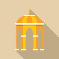 Golden pavilion standing in public park with long shadow vector