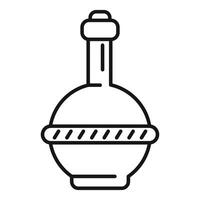 Round bottom flask is standing on white background vector
