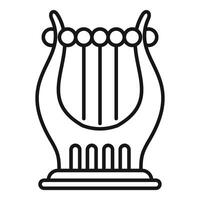 Ancient harp musical instrument standing on stage vector