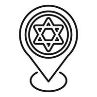 Location pin pointing jewish synagogue or community center vector