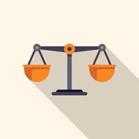 Balance scale comparing weights representing justice and law concept vector