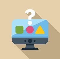 Online survey showing geometric shapes on computer screen for market research vector