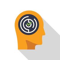 Human head with solved maze inside representing problem solving vector