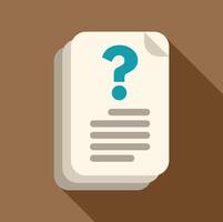 Stack of paper sheets with question mark, faq concept vector