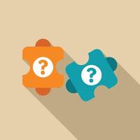 Puzzle pieces forming question mark showing problem solving vector
