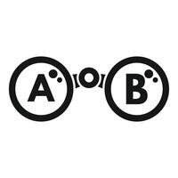 Comparing point a to point b using binoculars icon vector