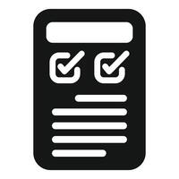 Electronic document with check marks, online survey, digital form, or checklist icon vector