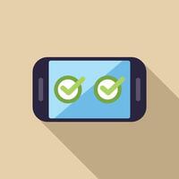 Smartphone showing validated terms of service agreement vector