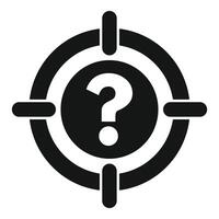 Target question mark representing problem solving and solution finding vector