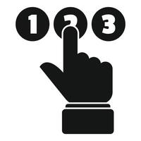Hand choosing number two in circles making decision vector