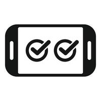 Mobile phone displaying two check marks for verification vector