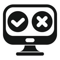 Online survey being filled out on a desktop computer screen vector
