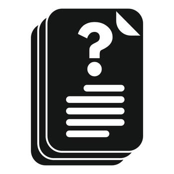 Question mark on stack of documents icon representing frequently asked questions vector
