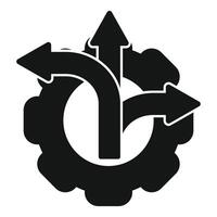 Gear wheel with arrows representing business process optimization vector