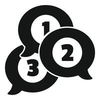 Speech bubbles with numbers one two three are overlapping vector