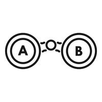 Two circles connected by link showing connection concept vector