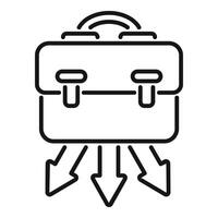 Portfolio under pressure falling business icon showing decreasing career opportunities vector