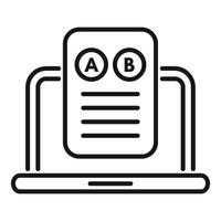 Online ab testing experiment with data analysis on laptop vector