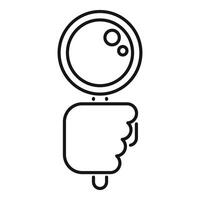 Robot hand pointing finger with futuristic interface showing planet vector