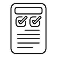Online survey form with check marks being completed on mobile phone vector