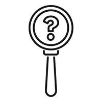 Magnifying glass is showing question mark symbol on white background vector
