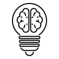Human brain inside lightbulb representing creative idea vector