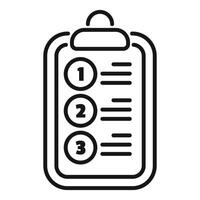 Clipboard showing checklist with numbers one two three for test examination vector