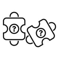 Puzzle pieces with question marks representing problem solving and solution finding vector