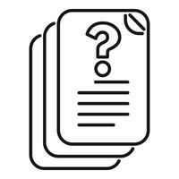 Question mark icon on top of stack of documents representing frequently asked questions vector