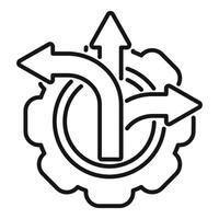 Gear wheel with arrows representing business process optimization vector