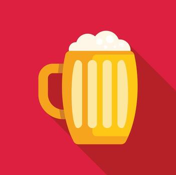 grande vaso de cerveza con espuma desbordante en rojo antecedentes vector