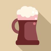 Big glass of dark beer with foam is standing on the table vector