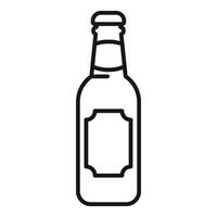 Minimalist icon of glass bottle containing sparkling water with blank label vector