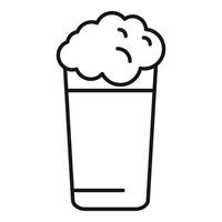 Glass of beer with foam minimalist line art icon vector