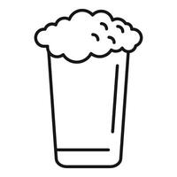 Glass of beer with foam minimalist icon showing beverage vector
