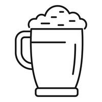 Glass of beer with foam minimalistic lineart icon representing brewery vector