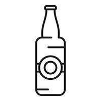 Glass beer bottle with blank label and cap is standing vector