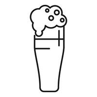 Tall glass of beer with foam icon showing refreshing beverage vector